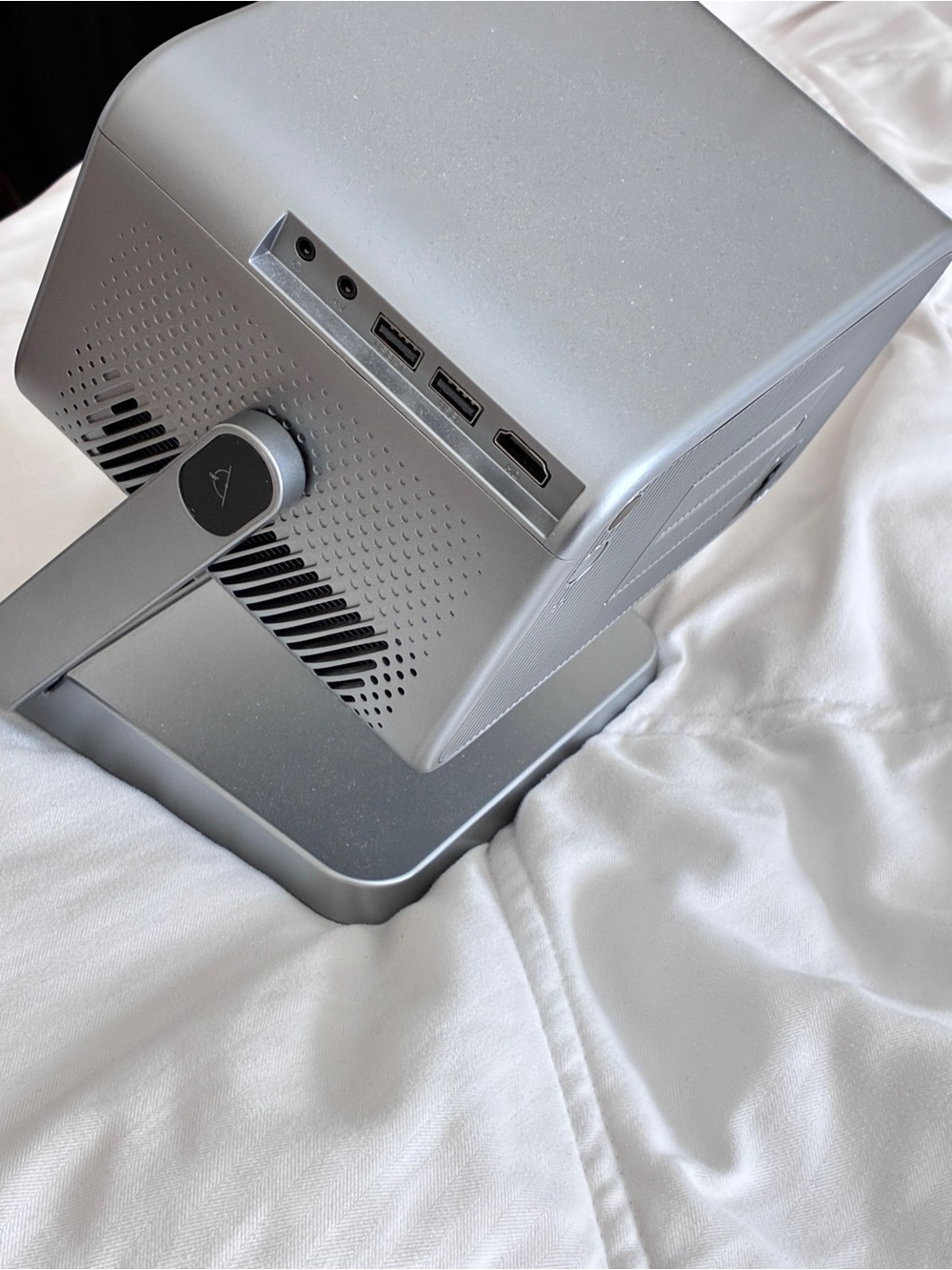 Amazon Silver Portable Projector with Integrated Adjustable Stand